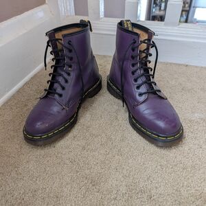 Dr. Martens Purple Leather Boots